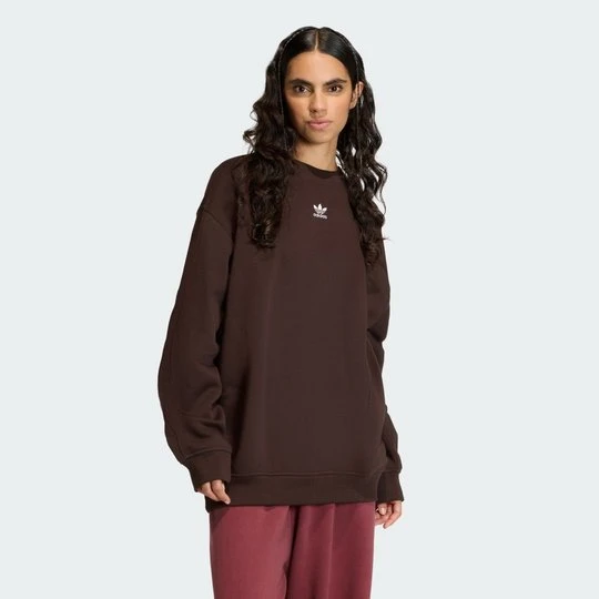 Zdjęcie produktu Bluza Essentials Fleece Long Oversized Crew Adidas Aurora Coffee
