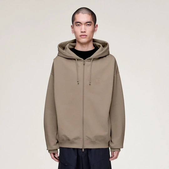 Zdjęcie produktu Bluza frotté z kapturem Y-3 Brushed z suwakiem Adidas Light Brown