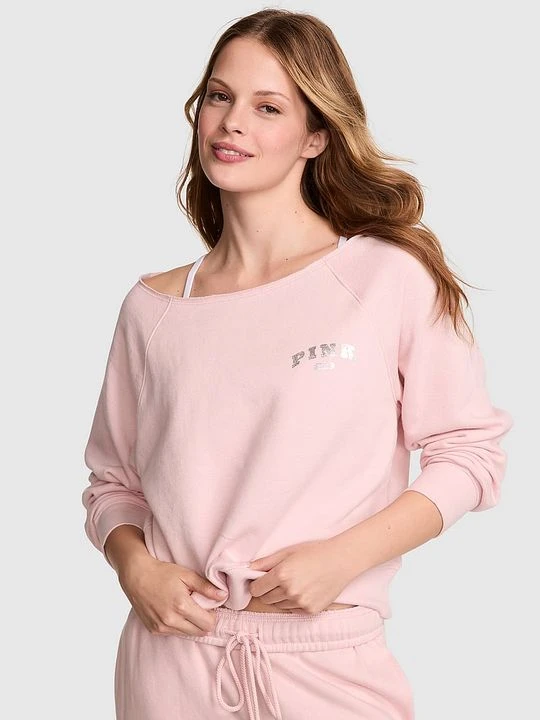 Zdjęcie produktu Bluza Ivy Fleece z odkrytymi ramionami Victoria's Secret Różowy