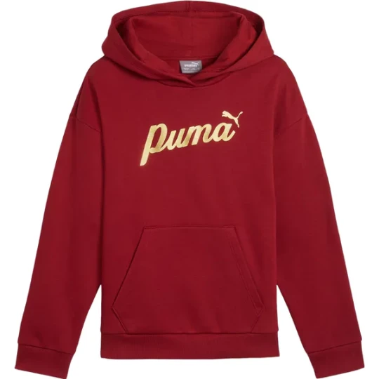 Zdjęcie produktu Bluza juniorska Ess+ Script Metallic Hoodie Puma Czerwony