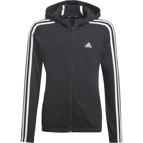 Zdjęcie produktu Bluza juniorska Girls Essentials 3-stripes Full-Zip Hoodie Adidas Czarny