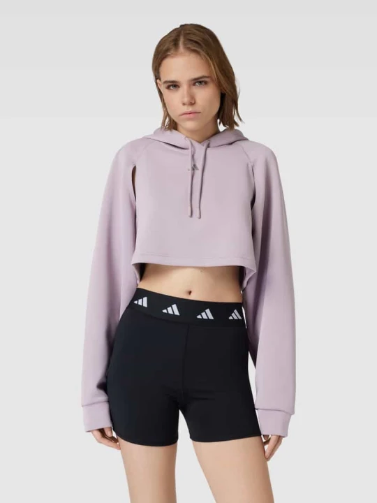 Zdjęcie produktu Bluza krótka z kapturem w jednolitym kolorze Adidas