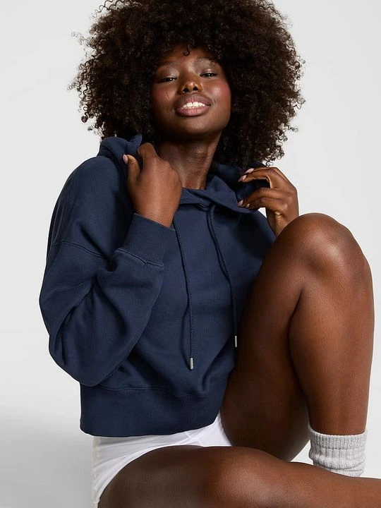 Zdjęcie produktu PINK Bluza bawełniana Luxe Fleece z Kapturem Victoria's Secret Niebieski
