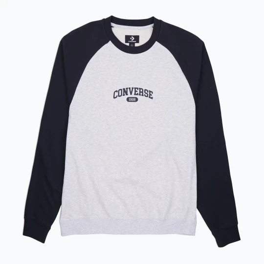 Zdjęcie produktu Bluza męska Converse Retro Chuck Raglan Crew 10027641-A03 light retro grey heather / bla