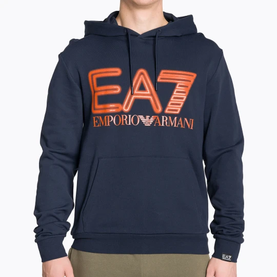 Zdjęcie produktu Bluza męska EA7 Emporio Armani Train Logo Series Oversize Logo Hoodie Coft navy blue Granatowy