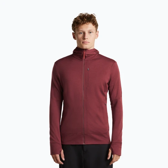 Zdjęcie produktu Bluza męska Icebreaker Merino 260 Quantum IV LS Zip Hoodie port / agate Bordowy