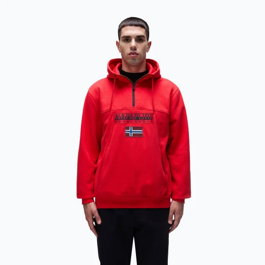 Zdjęcie produktu Bluza męska Napapijri Burgee Half Zip Hooded 2.0 red goji