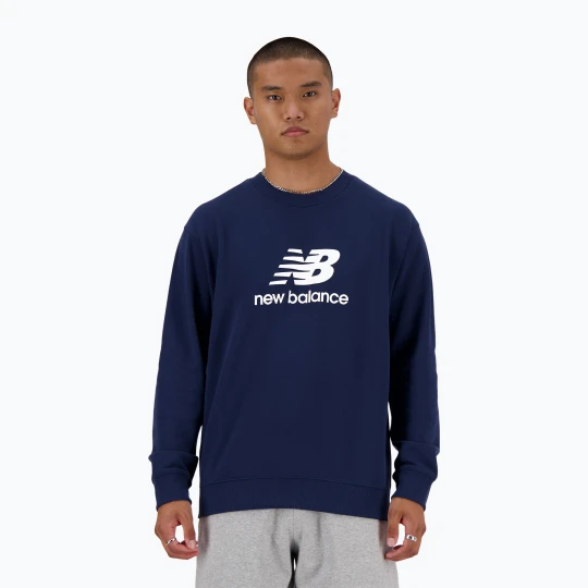 Zdjęcie produktu Bluza męska New Balance Stacked Logo French Terry Crew nb navy Granatowy