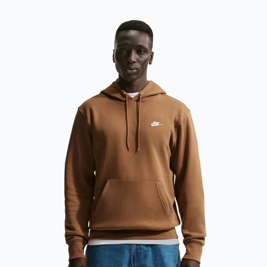 Zdjęcie produktu Bluza męska Nike Club Pullover Hoodie ale brown / ale brown / white