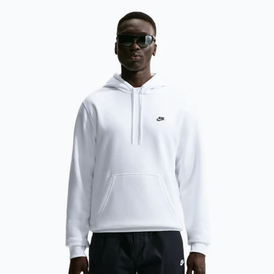 Zdjęcie produktu Bluza męska Nike Club Pullover Hoodie white / white / black