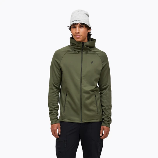 Zdjęcie produktu Bluza męska Peak Performance Rider Essentials Zip Hood pine needle / pine needle Zielony