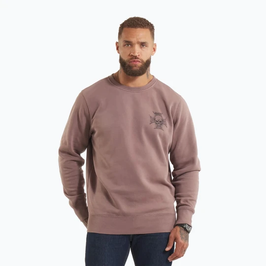 Zdjęcie produktu Bluza męska Pitbull Bite Me Crewneck Sweatshirt washed burgundy Różowy