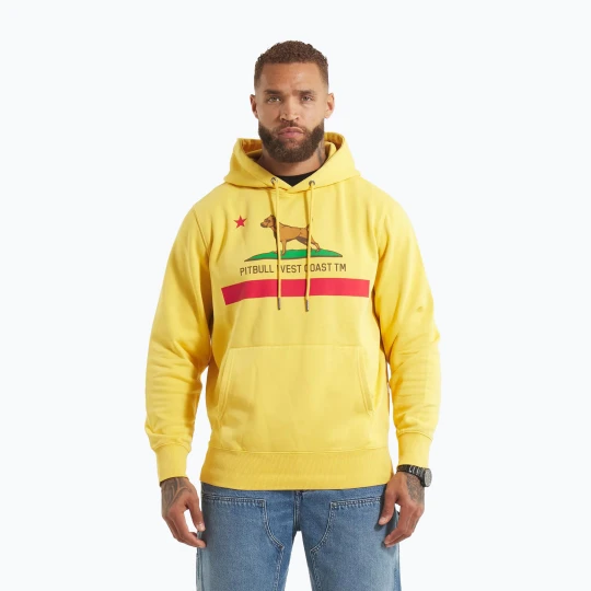 Zdjęcie produktu Bluza męska Pitbull California Flag Hooded Sweatshirt washed yellow