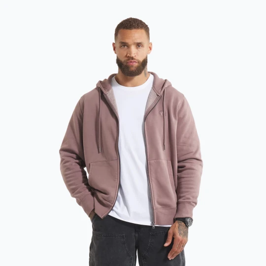 Zdjęcie produktu Bluza męska Pitbull Lancaster 2 Hooded Zip Sweatshirt washed burgundy Różowy