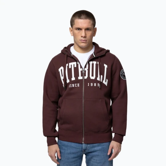 Zdjęcie produktu Bluza męska Pitbull Norton Hooded Zip dark burgundy Bordowy
