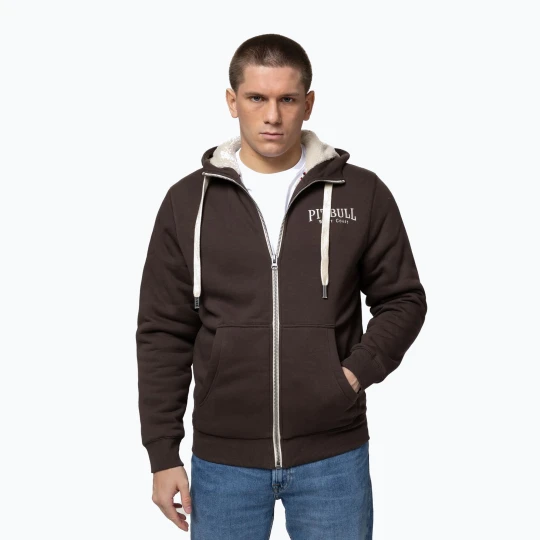 Zdjęcie produktu Bluza męska Pitbull Ruffin Detroit Hooded Zip dark chocolate Brązowy
