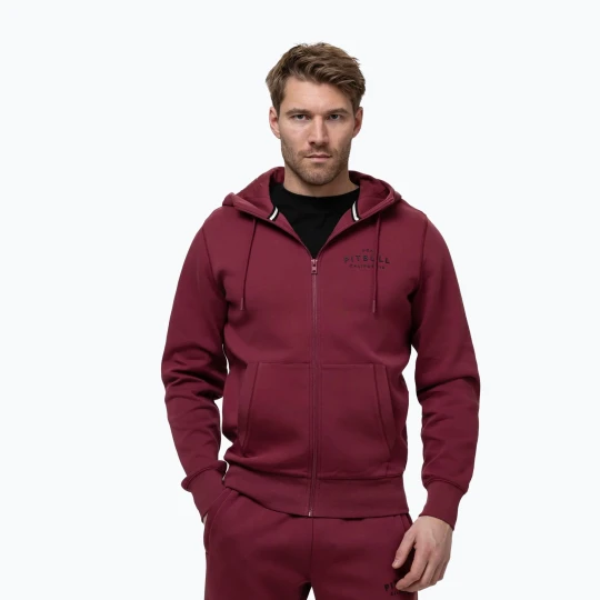 Zdjęcie produktu Bluza męska Pitbull Sampson Hooded Zip Sweatshirt burgundy Bordowy
