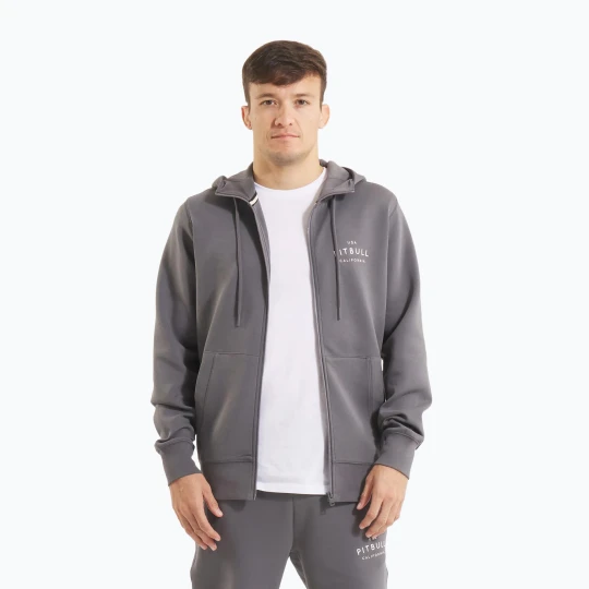 Zdjęcie produktu Bluza męska Pitbull Sampson Hooded Zip Sweatshirt graphite Szary