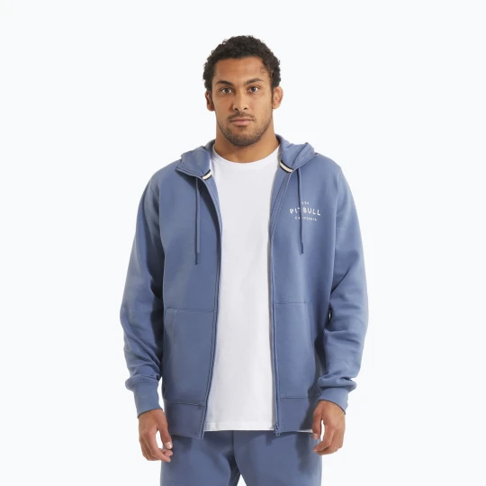 Zdjęcie produktu Bluza męska Pitbull Sampson Hooded Zip Sweatshirt navy jeans Granatowy