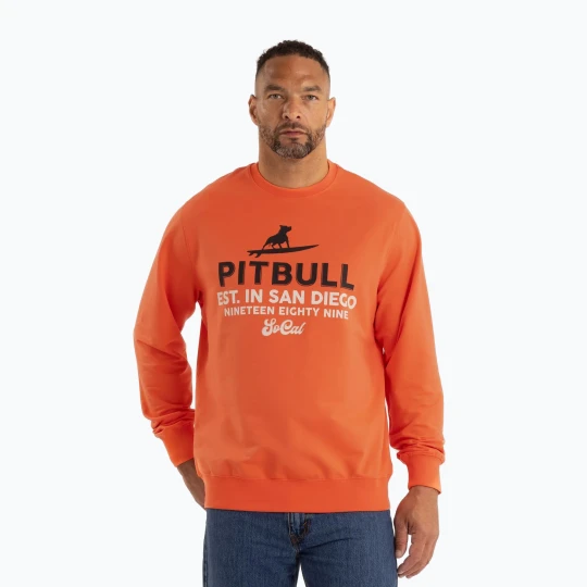 Zdjęcie produktu Bluza męska Pitbull Surfing Dog Crewneck Sweatshirt bright salmon Pomarańczowy