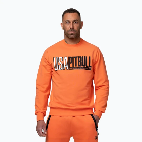 Zdjęcie produktu Bluza męska Pitbull USA Crewneck Sweatshirt fluo orange