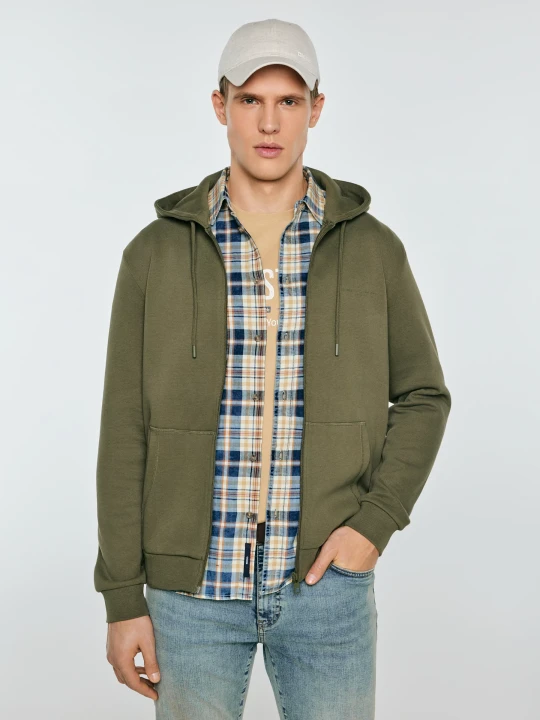 Zdjęcie produktu bluza męska rozpinana z kapturem khaki wladorh 303 Big Star ZIELONY