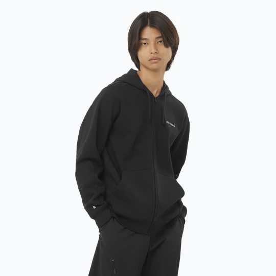 Zdjęcie produktu Bluza męska Salomon Logo Full Zip Hoodie deep black