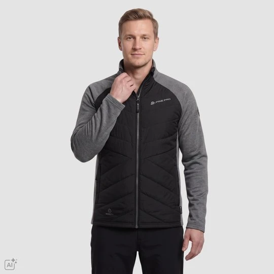 Zdjęcie produktu Bluza męska sportowa z wełną Jorw 2 czarna Alpine Pro