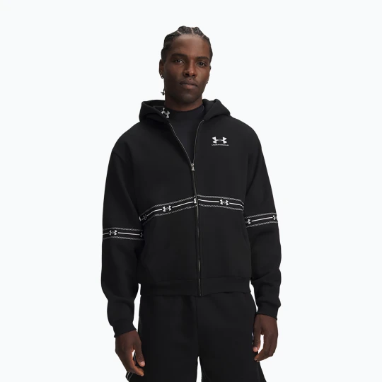 Zdjęcie produktu Bluza męska Under Armour Icon Fleece Taped Full Zip ultimate black / white