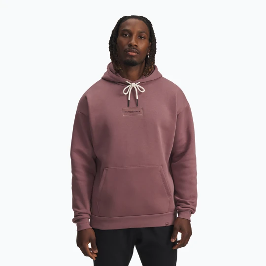 Zdjęcie produktu Bluza męska Under Armour Project Rock Icon Hoody maroon mist / black