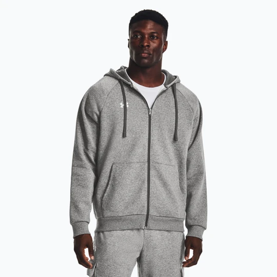 Zdjęcie produktu Bluza męska Under Armour Rival Fleece FZ Hoodie castlerock light heather / white Szary