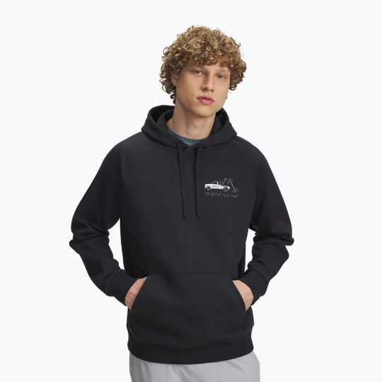 Zdjęcie produktu Bluza męska Under Armour Rival Fleece HBR Logo Hoodie black / white