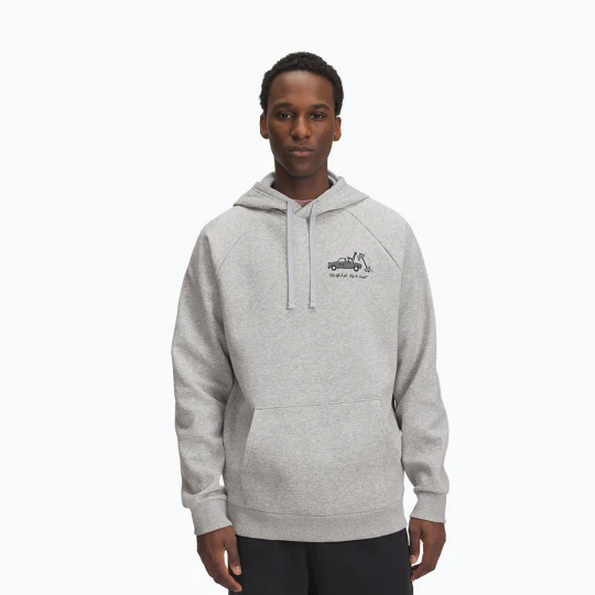 Zdjęcie produktu Bluza męska Under Armour Rival Fleece HBR Logo Hoodie mod gray light heather/castlerock Szary