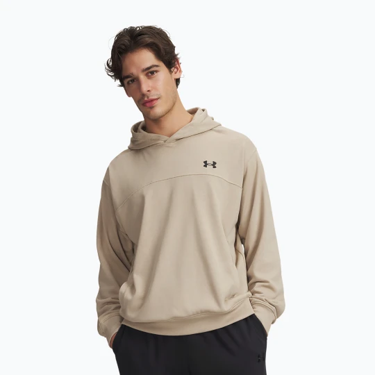 Zdjęcie produktu Bluza męska Under Armour Rival LW Hoodie city khaki/black Beżowy