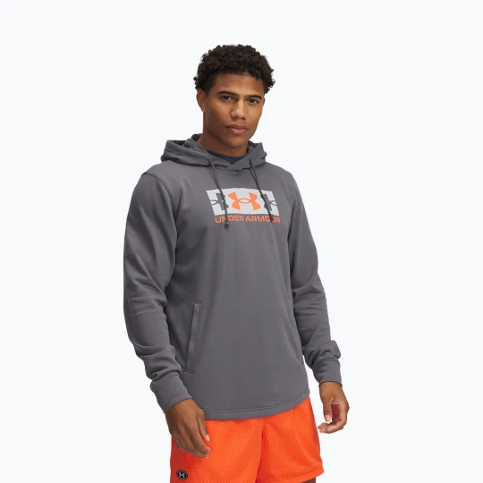 Zdjęcie produktu Bluza męska Under Armour Rival Terry Logo castlerock/mod gray/fire Szary