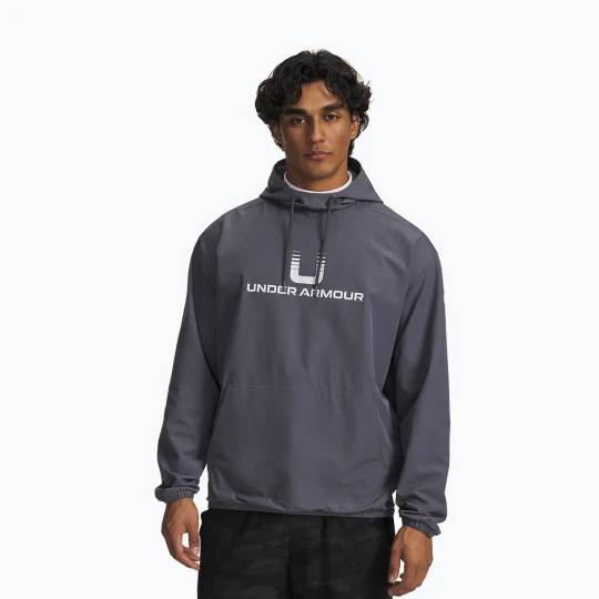Zdjęcie produktu Bluza męska Under Armour Unstoppable Woven Hoodie castlerock / white Szary