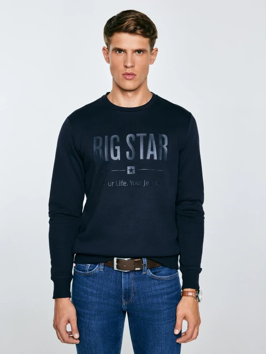 Zdjęcie produktu bluza męska z nadrukiem granatowa ecodort 403 Big Star