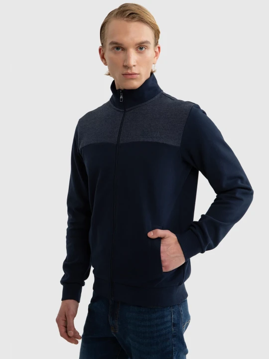Zdjęcie produktu bluza męska ze stójką granatowa joe 403 Big Star