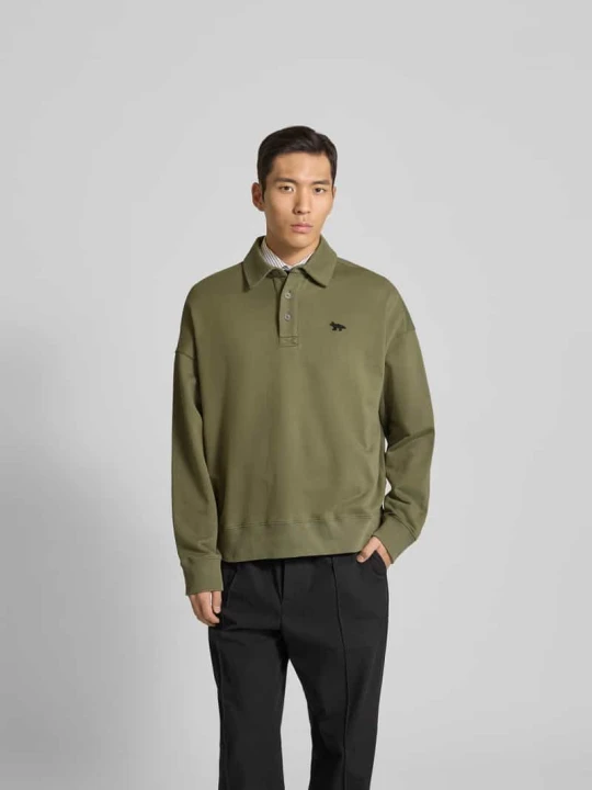 Zdjęcie produktu Bluza o kroju oversized z bawełny Maison Kitsuné Oliwkowy