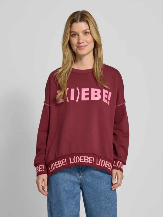 Zdjęcie produktu Bluza o kroju oversized z czystej bawełny Miss Goodlife Bordowy