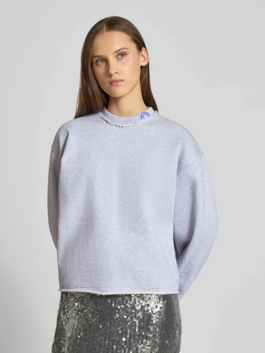 Zdjęcie produktu Bluza oversize z czystej bawełny model 'Dismudge_B' Hugo Jasnoszary melanż