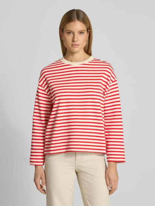 Zdjęcie produktu Bluza o kroju oversized z czystej bawełny Model 'FRANKAA MAARLEN STRIPE' ARMEDANGELS Czerwony