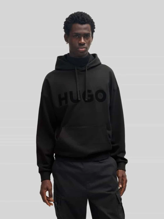 Zdjęcie produktu Bluza o kroju oversized z czystej bawełny z kapturem model ‘DITCHLE’ Hugo Czarny