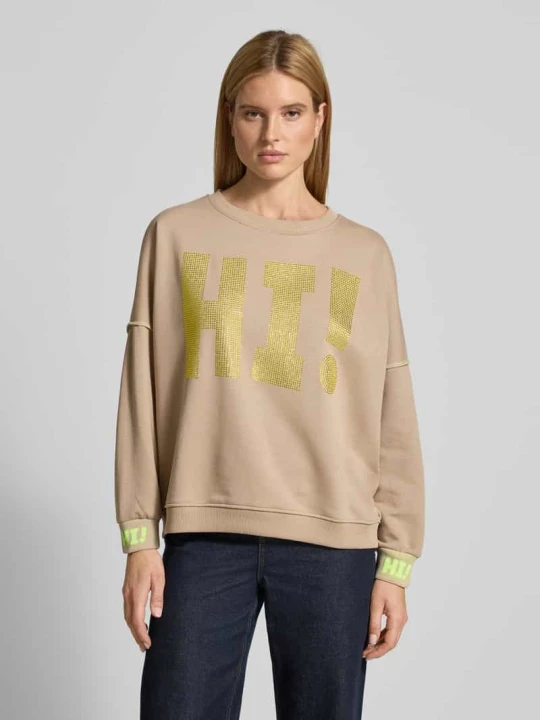 Zdjęcie produktu Bluza o kroju oversized z detalem z logo Miss Goodlife Piaskowy