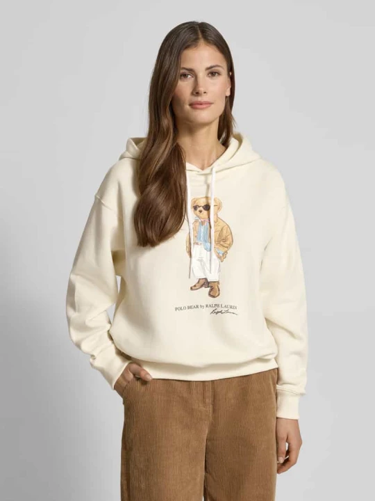 Zdjęcie produktu Bluza z kapturem Oversized z Nadruk Polo Bear Polo Ralph Lauren Écru