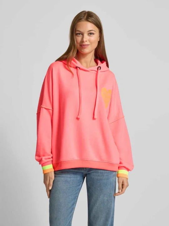 Zdjęcie produktu Bluza z kapturem o kroju oversized z mieszanki bawełny Miss Goodlife Mocnoróżowy