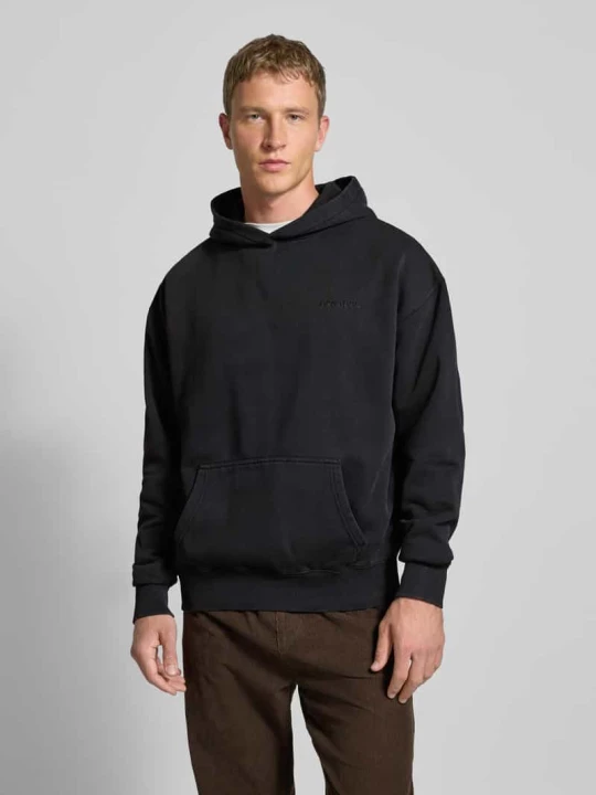 Zdjęcie produktu Bluza o kroju oversized z kapturem, logo i kieszenią kangurką Pegador Czarny