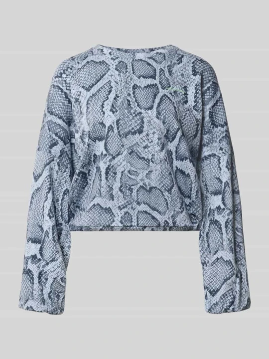Zdjęcie produktu Bluza o kroju oversized z mieszanki bawełny Marc Cain Jasnoniebieski