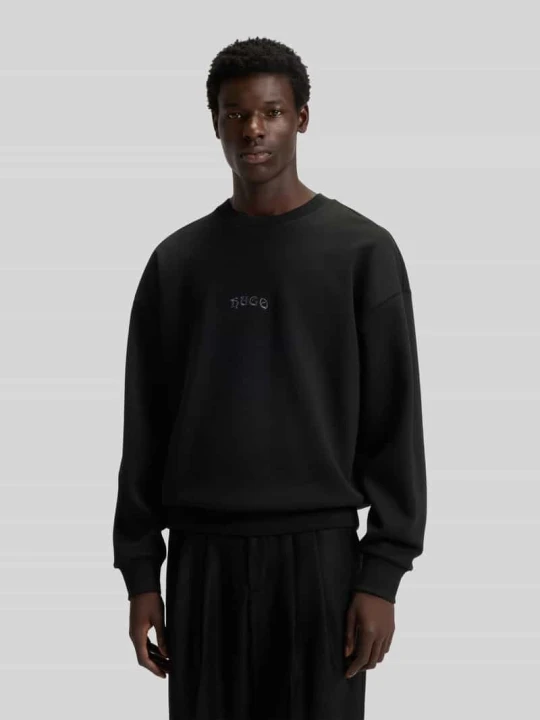 Zdjęcie produktu Bluza o kroju oversized z mieszanki bawełny model ‘DADSINO’ Hugo Czarny