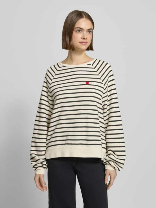 Zdjęcie produktu Bluza o kroju oversized z mieszanki bawełny model „GRETA” Pieces Czarny
